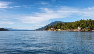 Güneşli yaz gününde Pasifik Okyanusu 'nun batı kıyısındaki Körfez Adaları