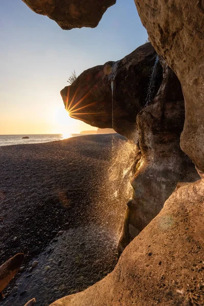 Unique Rock Formation at Sandcut Beach on the West Coast — Stock Photo, Image