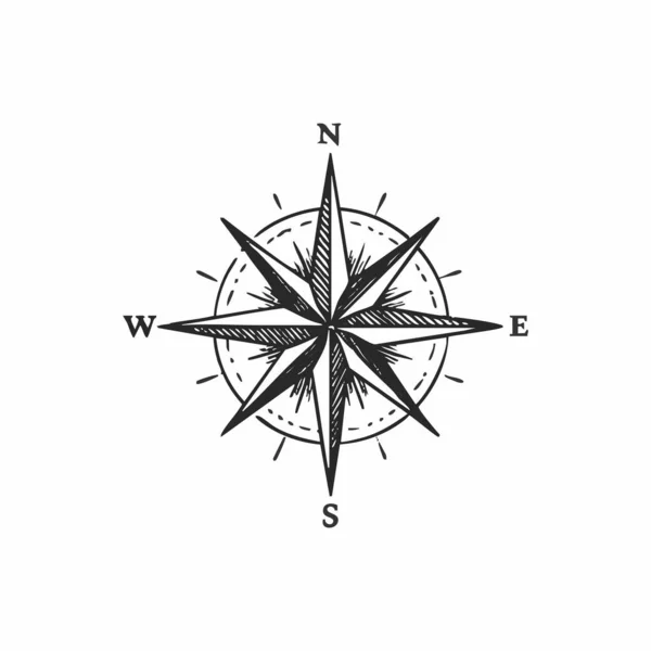 Pusula Rose düz resimlemesi