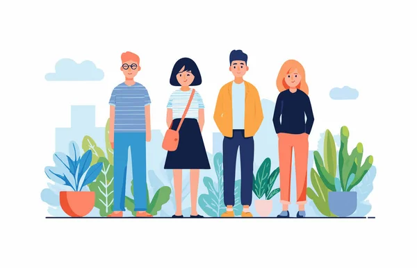 Comity Banner düz illüstrasyon