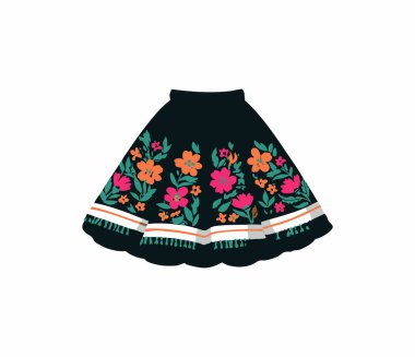 Folk Dance Etek Düz Görüntü