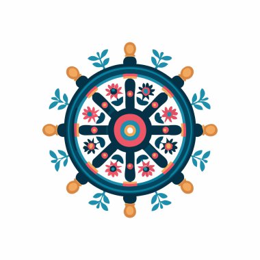 Dharma Tekerleği düz çizim