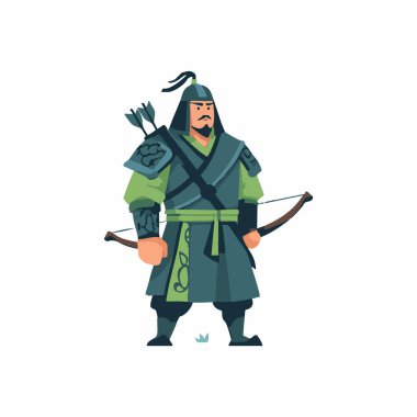 Mongol Archer flat illustration