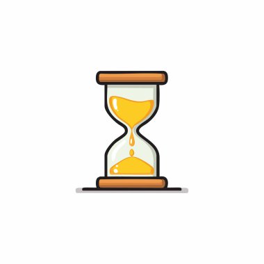 Hourglass Clock flat illustration