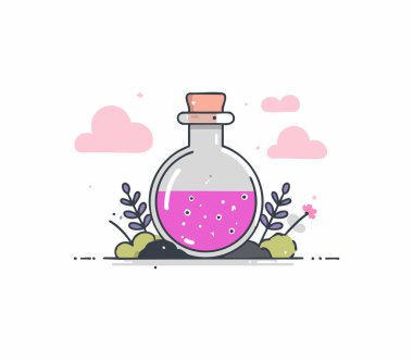 Magic Potion Bottle flat illustration
