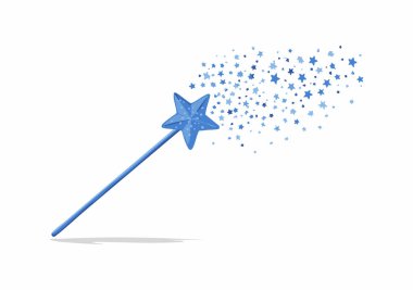sihirli değnek düz illüstrasyon