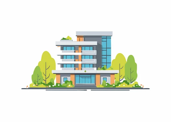 Hospital Building flat illustration