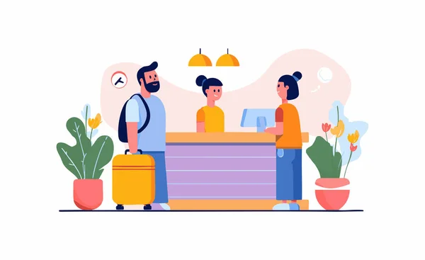 Check in flat illustration