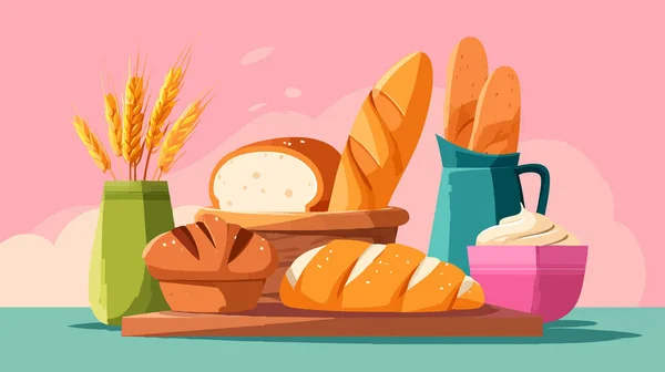 Bread and Pastry flat illustration