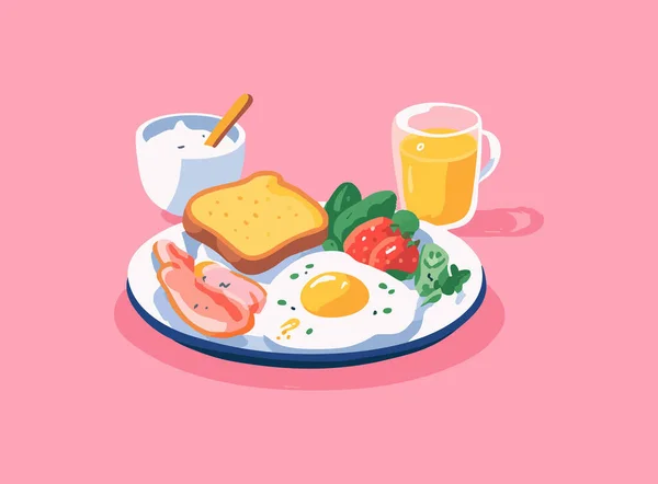 Breakfast Plate flat illustration
