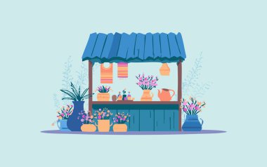 Handicraft Booth flat illustration