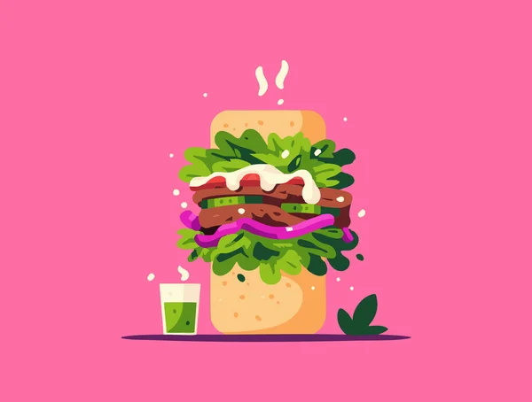 Doner Kebab flat illustration