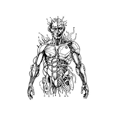 bir insan makinesinin anatomisi melez.