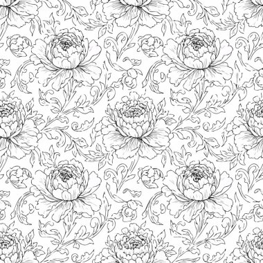 dekoratif şakayık çizgisi kusursuz desen.