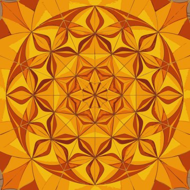 Kutsal geometri altın güneş çiçeği mandala.