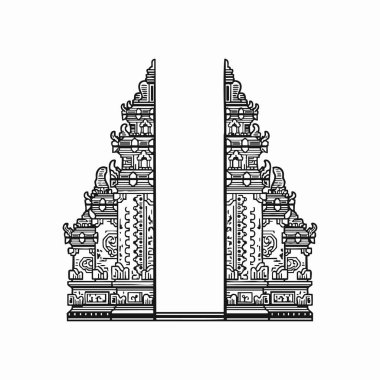 Bali Candi Bentar Kapısı Sanat.