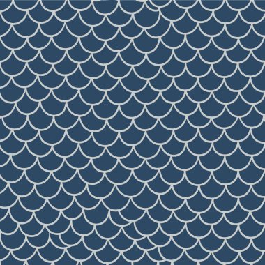 desenli mavi deniz kızı ölçekli desen.