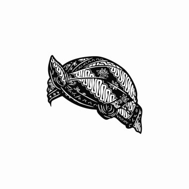 Geleneksel Cava Blangkon Batik İllüstrasyonu.