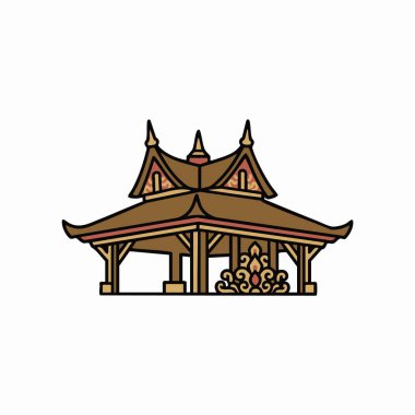 Geleneksel Thai sala pavyonu illüstrasyonu.