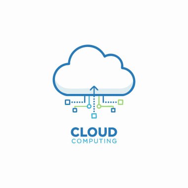 Bulut hesaplama teknolojisi veri yükleme simgesi.