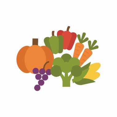 Sonbahar hasadı düz illüstrasyon üretir.