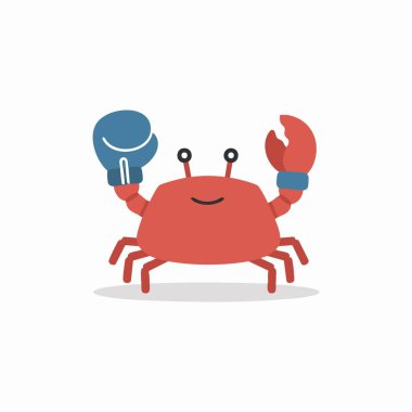 şirin yengeç boksörü çizgi film karakteri çizimi.