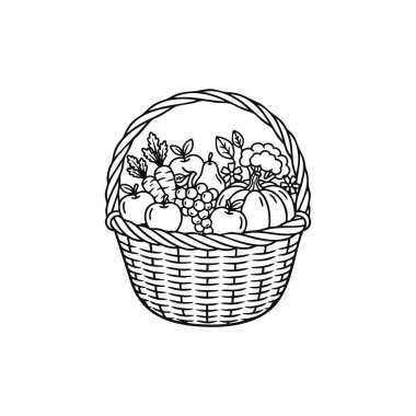 Taze hasat sepeti çizimi.