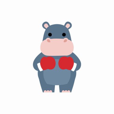 Ağır sıklet su aygırı boksör çizgi film karakteri.