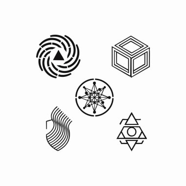 ezoterik geometrik çizgi sanat sembolleri.