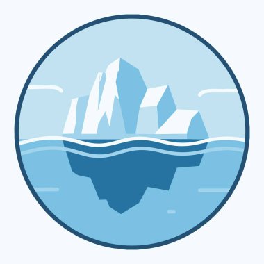 Yüzeyin altındaki buzdağı vektör simgesi.