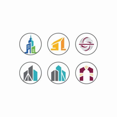 modern soyut mimari logo simgesi seti.