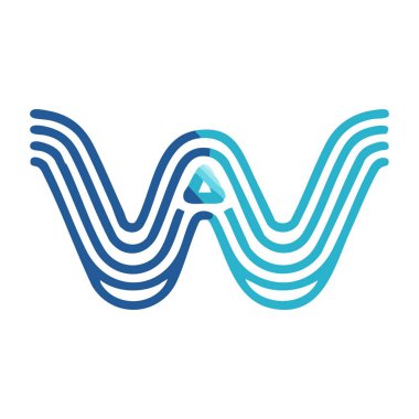 Modern w dalgası gradyan logo sembolü.