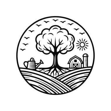 regenerative farming sustainable agriculture emblem.