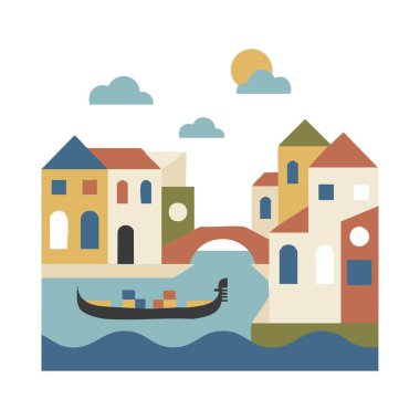 Renkli venüs kanalı geometrik çizimi.