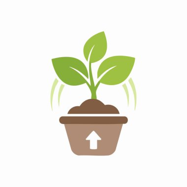 yukarı doğru büyüyen bitki ok simgesi.