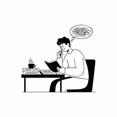 Karmaşık düşünceleri açığa çıkaran genç adam.