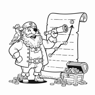 korsan kaptanı iş başarısını tahmin ediyor.