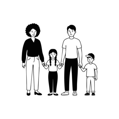 çeşitli benimsenmiş aile vektör çizimi