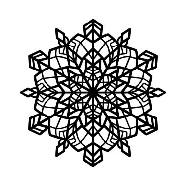 Geometrik kar tanesi mandala tasarımı