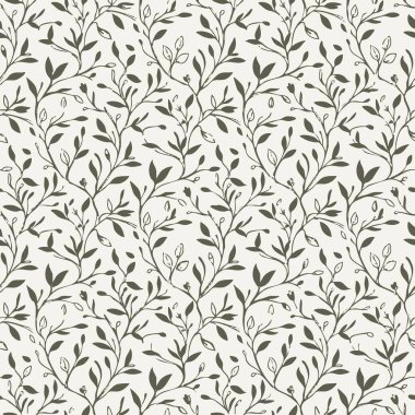 Elle çizilmiş yeşil sarmaşık deseni