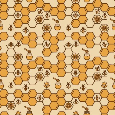 Bal arısı bal peteği kusursuz desen