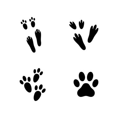 hayvan izleri pençe izleri simgesi seti