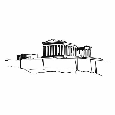 Atina Akropolis dönüm noktası vektör çizimi