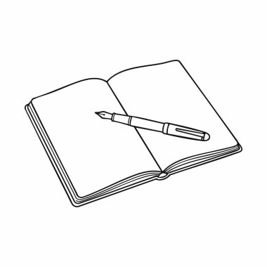 dolmakalem ve açık günlük satırı sanat