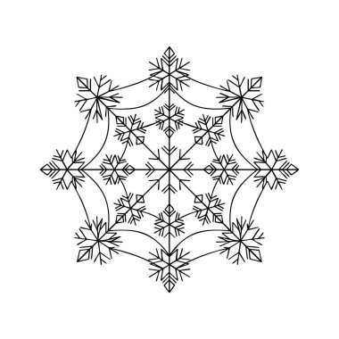 Geometrik kar tanesi mandala çizgisi sanatı