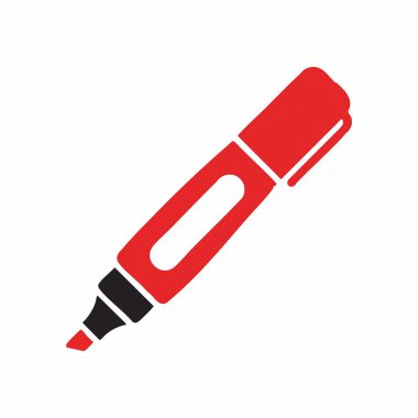 kırmızı işaretleyici vektör illüstrasyonu