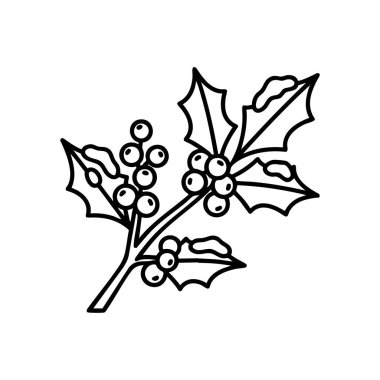 Basit bir Noel Holly şubesi taslağı