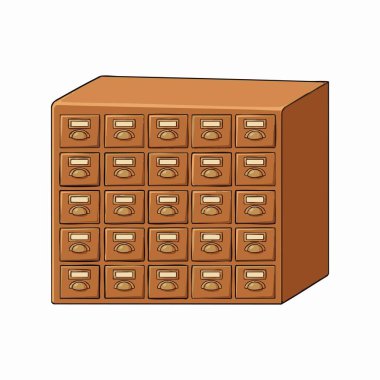 Eski kütüphane kartı katalog dolabı