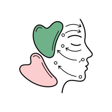 Gua sha yüz masajı ikonu