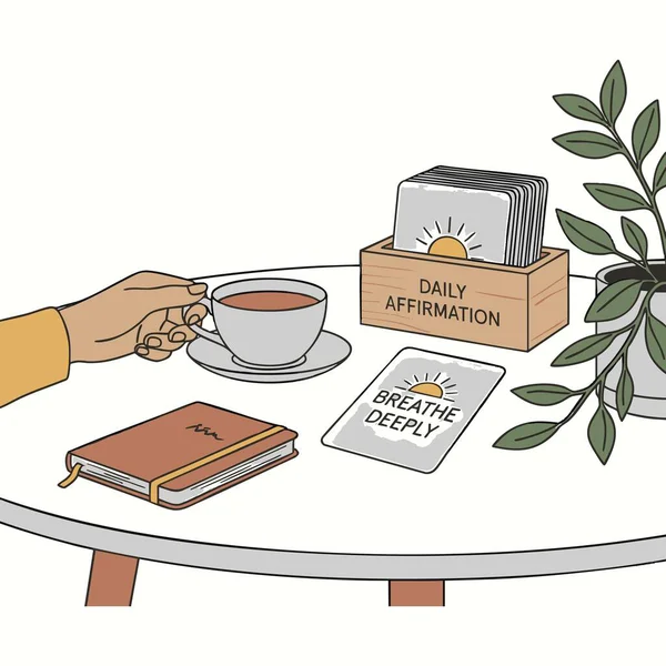 Sabah kişisel bakım için günlük doğrulama kartları